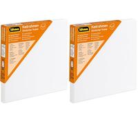 Idena 60008 - Telaio con Tela in 100% Cotone, grammatura 380 g/m², per Colori ad Olio e Acrilico, Dimensioni Circa 20 x 20 cm, Colore: Bianco (Confezione da 2)