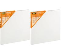 Idena 60031 - Telaio per barella con tela in 100% cotone, grammatura 380 g/m², per colori ad olio e acrilici, circa 30 x 30 cm grande, bianco (Confezione da 2)