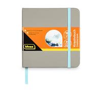 Idena 60074 - Carta per acquerello in formato quadrato 12,5 x 12,5 cm, libro per acquerello con 80 pagine bianche 180 g/m², per artisti, studenti e appassionati di pittura