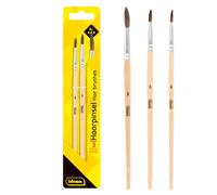 Idena 60107 - Pennelli per capelli, set di 3, nelle misure 4, 6, 8, pennelli per pittura per bambini e artisti per hobby