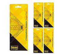 Idena 602083-5 - Set quadrato Superflex, 14 cm, 5 pezzi, trasparente, plastica, flessibile, per scuola e ufficio