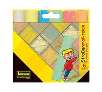 Idena 621731 - Gesso per pittura stradale in astuccio di cartone, 6 bastoncini in diversi colori, per dipingere asfalto, marciapiede o cemento