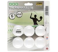 Idena 7440022, Palle da Tennis da Tavolo, Diametro 40 Mm Secondo le Direttive ITTF, Qualità 3 Stelle, per Club, Tempo Libero e Hobby, 6 Pezzi, Bianco