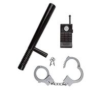 Idena 8040006 - Set polizia, manganello, manette e walkie-talkie, 3 pezzi