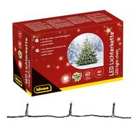 Idena 8325056 - Catena luminosa LED con 40 LED in bianco caldo, con funzione timer 8 ore e trasformatore, lunga circa 11,9 m, per uso interno ed esterno, per feste, Natale, decorazione, matrimonio