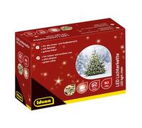 Idena 8325058 - Catena luminosa a LED con 80 LED in bianco caldo, con funzione timer 8 ore e trasformatore, lunga circa 15,9 m, per uso interno ed esterno, per feste, Natale, decorazione, matrimonio