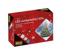Idena 8325097 - Catena luminosa a LED con 120 LED in bianco caldo, con funzione timer 8 ore e trasformatore, lunga circa 19,9 m, per uso interno ed esterno, per feste, Natale, decorazione, matrimonio