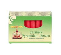 Idena 8530319 Candele per Piramide 1,4 x 7 cm 24 Pezzi Cera 10.5 x 13.6 x 2.7 cm, Rosso