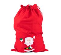Idena 8580196 - Sacco di Babbo Natale con motivo, rosso, 90 x 60 cm, in feltro, regalo