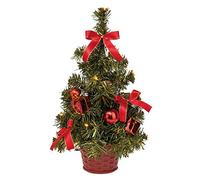 Idena 8582154 - Decorazione abete con 10 LED bianco caldo, con funzione timer 6 ore, a batteria, circa 35 cm di altezza, per il Natale e l'Avvento