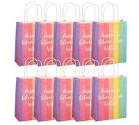 Idena 90059 - Sacchetto regalo arcobaleno, 10 pezzi, regalo, sacchetto regalo, compleanno