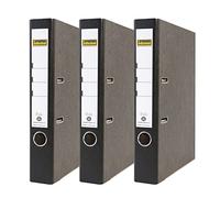 Idena 90082 - Cartella per DIN A4, 5 cm stretta, marmo nuvola, nero, 3 pezzi