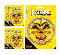 Idena 90121 - Lanterna solare, 5 pezzi, diametro 26 cm, lampione, lanterna di carta, Saint Martin