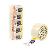 Idena 90130 - Nastro trasparente, 50 mm x 66 m, 6 rotoli di nastro silenzioso, ideale per traslochi e spedizioni
