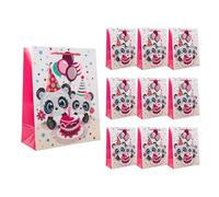 Idena 90243 - Sacs cadeaux Pandas, 10 pièces, sacs cadeaux de taille 18 x 23 x 8 cm, sacs en papier avec des pandas