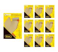 Idena 90282 - Buste DIN B4, 100 pezzi adesivi, buste pieghevoli con piega inferiore di 4 cm, buste senza finestra, in carta riciclata FSC da 140 g/m² in marrone
