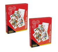Idena 90376 - Carte da Gioco per ramino, Canasta e Bridge, 2 Confezioni con 2 x 55 Carte ciascuna con Mano Francese, Gioco di Carte per 2-6 Giocatori dai 6 Anni in su