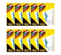 Idena 90387 - Blocco note foderato A4, 10 pezzi, blocco note per la scuola con 50 fogli e doppio margine, carta da 70g/m², 4 fori e incollato in alto