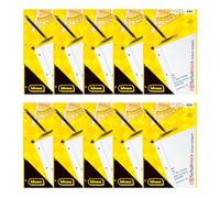Idena 90388 - Blocco note quadrato A4, 10 pezzi, blocco note per la scuola con 50 fogli e doppio margine, carta da 70g/m², 4 fori e incollato in alto