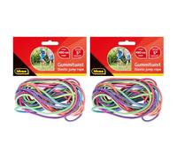 Idena 90390 - Corda di gomma, 2 pezzi, ciascuno lungo 4,5 m con i colori dell'arcobaleno, gioco di salto per bambini dai 5 anni in su
