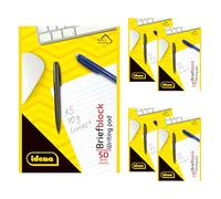 Idena 90439 - Blocco A5 a righe, 10 pezzi, blocco note con 50 fogli senza margini, carta 70 g/m² non perforata e incollata in testa