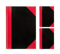 Idena 90454 - Taccuino A4, 3 pezzi, quaderno a quadretti con 96 fogli, 70 g/m², copertina rigida rosso-nera