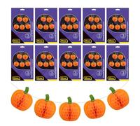 Idena 90465 - Ghirlande di zucca, 10 pezzi, lunghezza circa 2 m, ghirlande di carta arancione con zucche, decorazione di Halloween