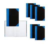 Idena 90517 - Quaderno A4, 6 pezzi, quaderno a righe con 96 fogli, 70 g/m², copertina rigida blu-nera