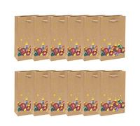 Idena 90800 - Sacchetti regalo palline per albero di Natale, 12 pezzi, 11 x 18 x 5 cm, sacchetti di carta, sacchetti regalo