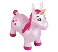 Idena-Cavallo a forma di unicorno rosa con stelle, con pompa ad aria, portata fino a 50 kg, perfetto per interni ed esterni, al parco o all'asilo, circa 59 x 23 x 53 cm, Colore, 40133