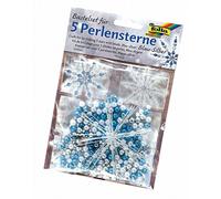 Idena Folia 12530 - Bastelset per Perline a 5 Stelle, Blu / Argento / Bianco Per