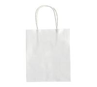 Papiertueten Con Papiertragegriff Di 110g/M Carta Kraft Colore Bianco 20 Pezzi