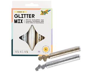 IDENA Folia 57801 - Glitter Set di 5 Tubi à 14 Grammi di Polvere Glitter