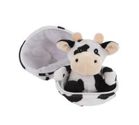 Idena 40368-Mini nell'uovo, Circa, Mucca Bianca e Nera, Peluche da coccolare e Amare, Multicolore, 13 cm, 40368