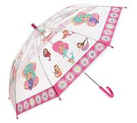 Idena, Ombrello Da Bambina, Con Motivo A Sirena In Plastica Trasparente, Diametro Circa 83 Cm Lunghezza C Rosa, Pastello., 66 cm