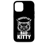 Identificare Bad Kitty Emo Estetica Angry Cat Anti Sociale Custodia per iPhone 12/12 Pro