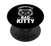 Identificare Bad Kitty Emo Estetica Angry Cat Anti Sociale PopSockets PopGrip Adesivo