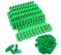 Identificazione del bestiame Marchi auricolari num Marchi auricolari in plastica for bestiame Intervalli di numeri assortiti multicolori for l'identificazione degli animali(Green,601-700)