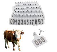 Identificazione del bestiame Marchi auricolari num Marchi auricolari in plastica for bestiame Intervalli di numeri assortiti multicolori for l'identificazione degli animali(White,801-900)