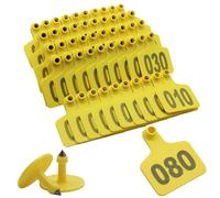 Identificazione del bestiame Marchi auricolari num Marchi auricolari multicolori for bovini, capre, ovini, suini, numero 001-1000(Yellow,601-700)