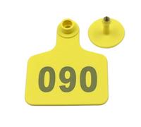 Identificazione del bestiame Marchio auricolare, Etichette auricolari multicolori numerate 100 pezzi(Yellow)