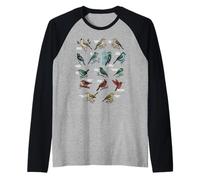Identificazione delle Specie di Uccelli Bird Nerd Birding Maglia con Maniche Raglan