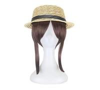 Identità V Parrucche Cosplay Giardiniere Emma Woods Parrucca Cosplay Occhiali Cappello Halloween Carnival Party Parrucche Cos Prop One Size Cappello parrucca diritta