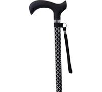 Identités, Bastone da passeggio, fisso, robusto in alluminio, leggero, impugnatura comoda, altezza regolabile, resistente fino a 110 kg, motivo a scacchiera