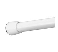 iDesign Asta doccia per tende, Asta telescopica doccia corta ma regolabile in lunghezza, Asta tenda doccia in acciaio, bianco