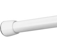 iDesign Asta doccia per tende, Asta telescopica doccia regolabile di media lunghezza, Asta tenda doccia in acciaio, bianco