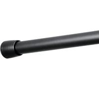 iDesign Asta doccia per tende, Asta telescopica doccia regolabile di media lunghezza, Asta tenda doccia in metallo, nero opaco