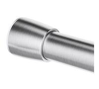 iDesign Asta per tenda da doccia 78570, asta corta in acciaio inossidabile senza perforazione, moderna asta telescopica per tenda da doccia per bagno e doccia, argento opaco, 109-191 cm