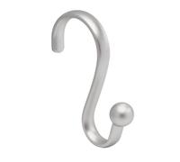 iDesign Axis - Ganci decorativi per tende da doccia, in acciaio, 7,4 x 1,3 x 5,4 cm, confezione da 12 pezzi, colore: Argento