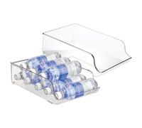 iDesign BPA-Free Plastic Water Bottle and Drink Holder Fridge Organizer Bin for Kitchen Basement Garage Fridge - Set of 2 9"""" x 13.75"""" x